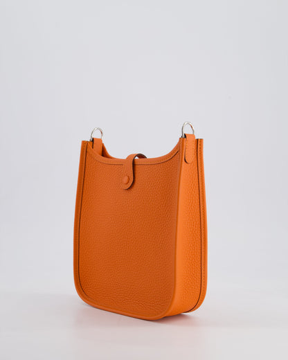 Hermès Mini Evelyne 16 Bag in Feu Clemence Leather with Palladium Hardware