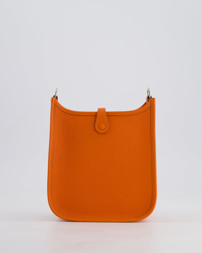 Hermès Mini Evelyne 16 Bag in Feu Clemence Leather with Palladium Hardware