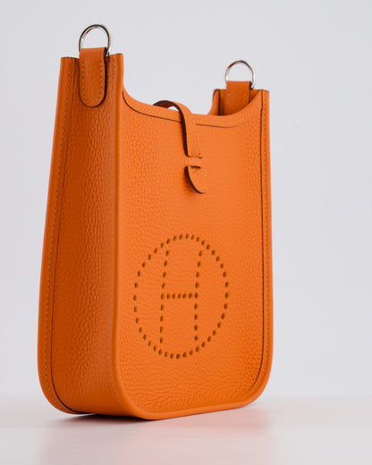 Hermès Mini Evelyne 16 Bag in Feu Clemence Leather with Palladium Hardware