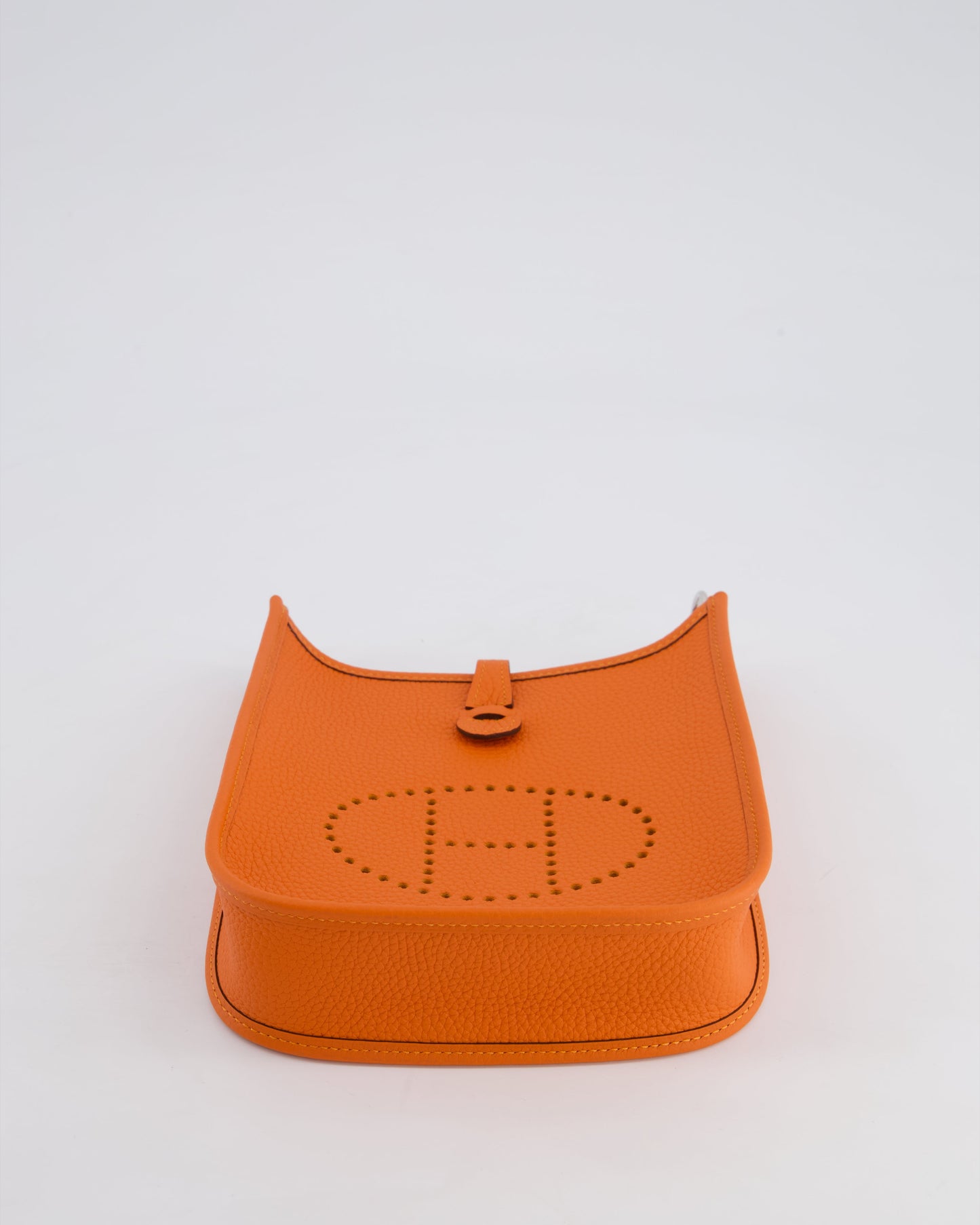 Hermès Mini Evelyne 16 Bag in Feu Clemence Leather with Palladium Hardware
