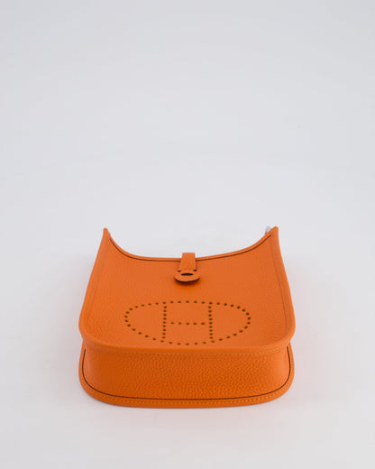 Hermès Mini Evelyne 16 Bag in Feu Clemence Leather with Palladium Hardware