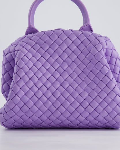 Bottega Veneta Pastel Purple Intrecciato Leather Top Handle Bag with Strap