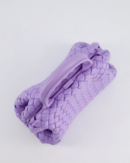 Bottega Veneta Pastel Purple Intrecciato Leather Top Handle Bag with Strap