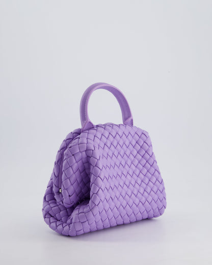 Bottega Veneta Pastel Purple Intrecciato Leather Top Handle Bag with Strap