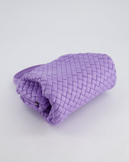 Bottega Veneta Pastel Purple Intrecciato Leather Top Handle Bag with Strap