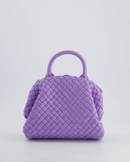 Bottega Veneta Pastel Purple Intrecciato Leather Top Handle Bag with Strap