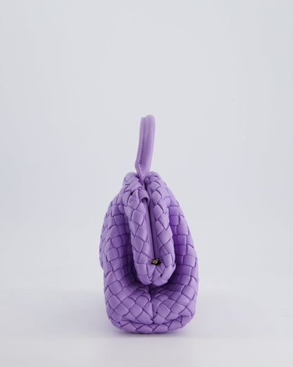 Bottega Veneta Pastel Purple Intrecciato Leather Top Handle Bag with Strap
