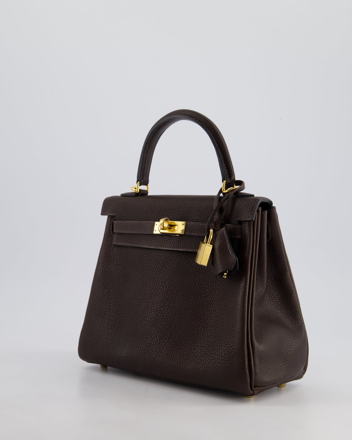 *SUPER RARE* Hermès Kelly Bag 25cm Retourne in Ebene Barenia Faubourg Leather with Gold Hardware