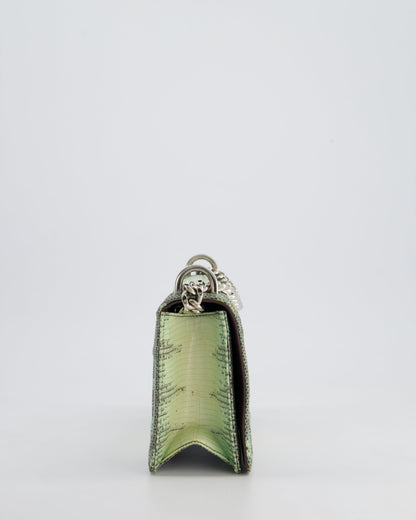 Christian Dior Small Diorama Flap Bag in Light Green Lizard With Silver Hardware