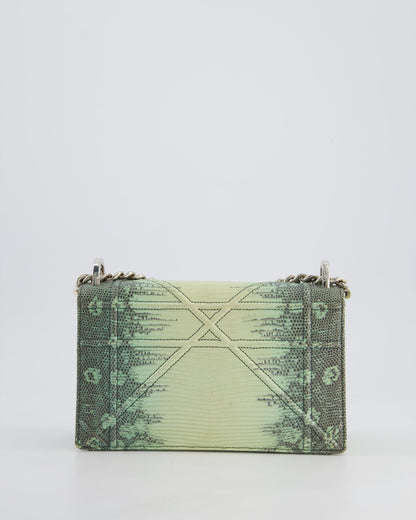 Christian Dior Small Diorama Flap Bag in Light Green Lizard With Silver Hardware