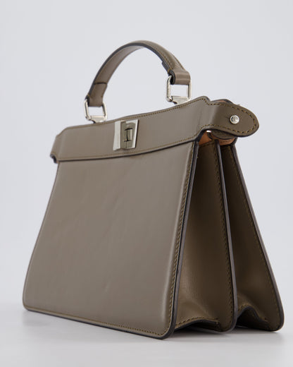 Fendi Light Brown With Pink Interior Leather Small Peekaboo Bag with Silver Hardware