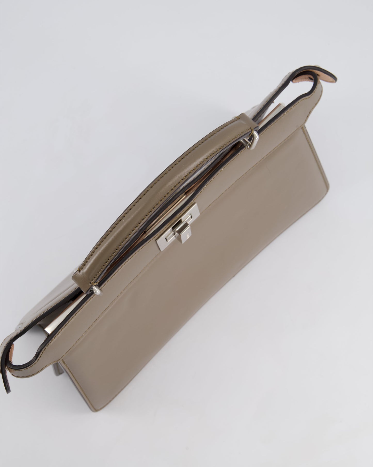 Fendi Light Brown With Pink Interior Leather Small Peekaboo Bag with Silver Hardware