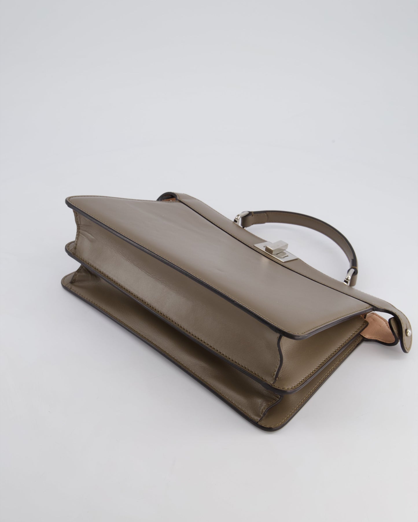 Fendi Light Brown With Pink Interior Leather Small Peekaboo Bag with Silver Hardware