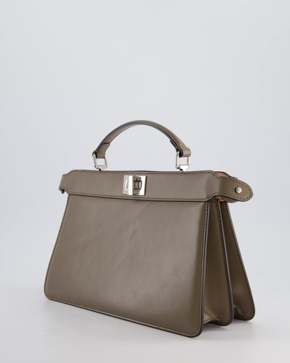 Fendi Light Brown With Pink Interior Leather Small Peekaboo Bag with Silver Hardware