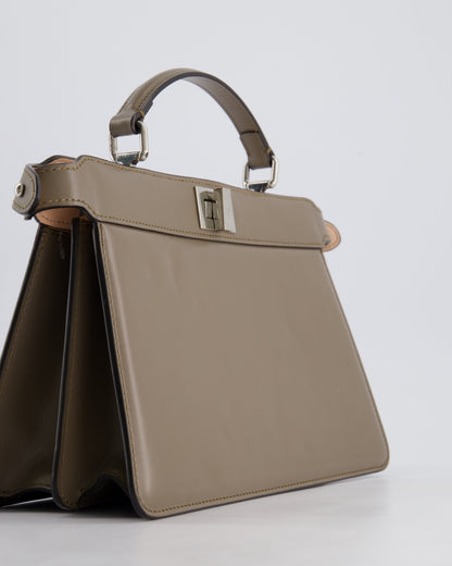 Fendi Light Brown With Pink Interior Leather Small Peekaboo Bag with Silver Hardware