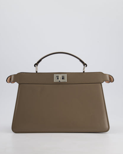 Fendi Light Brown With Pink Interior Leather Small Peekaboo Bag with Silver Hardware