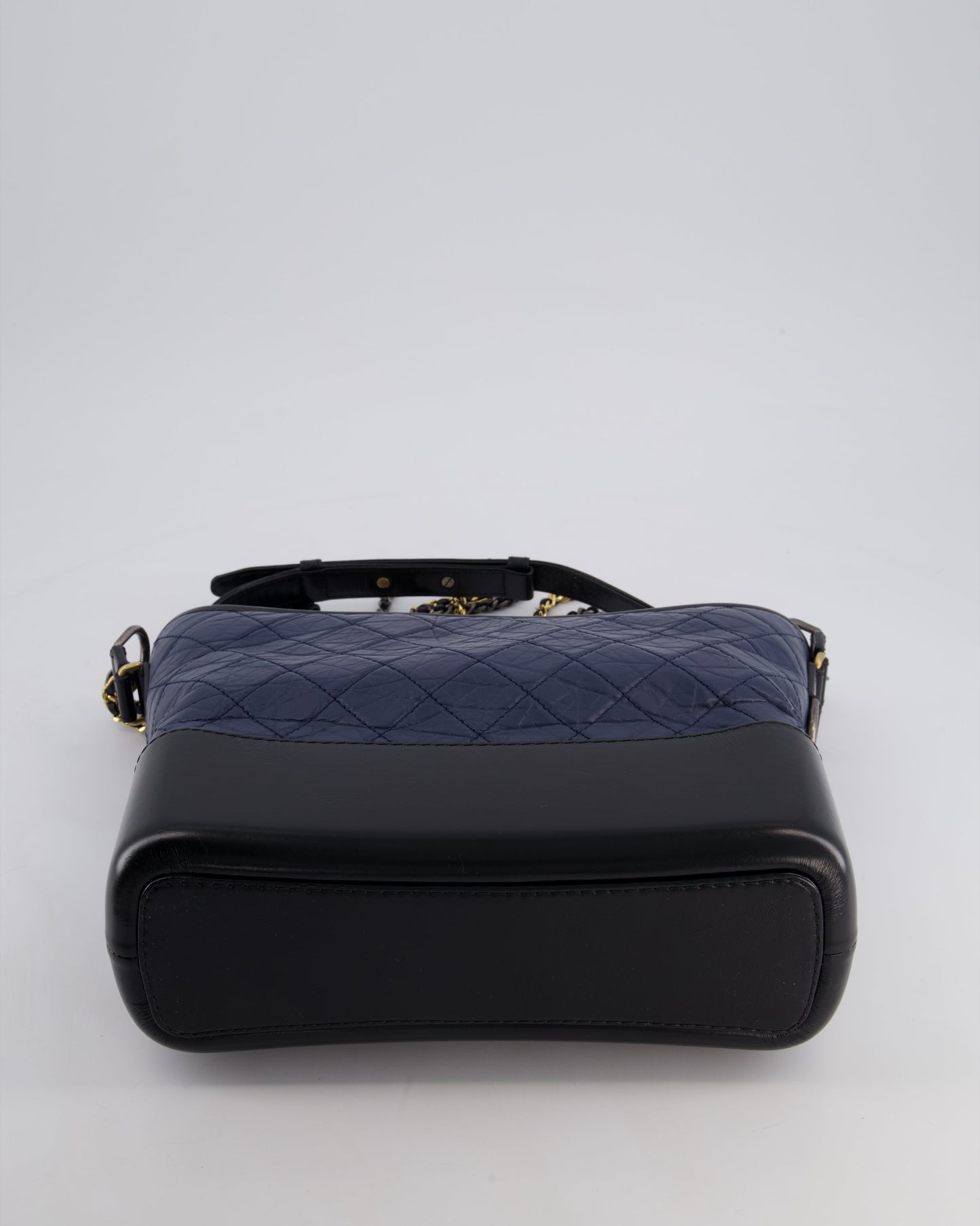Chanel Navy & Black Medium Gabrielle Bag in Aged Calfskin Leather with Mixed Hardware