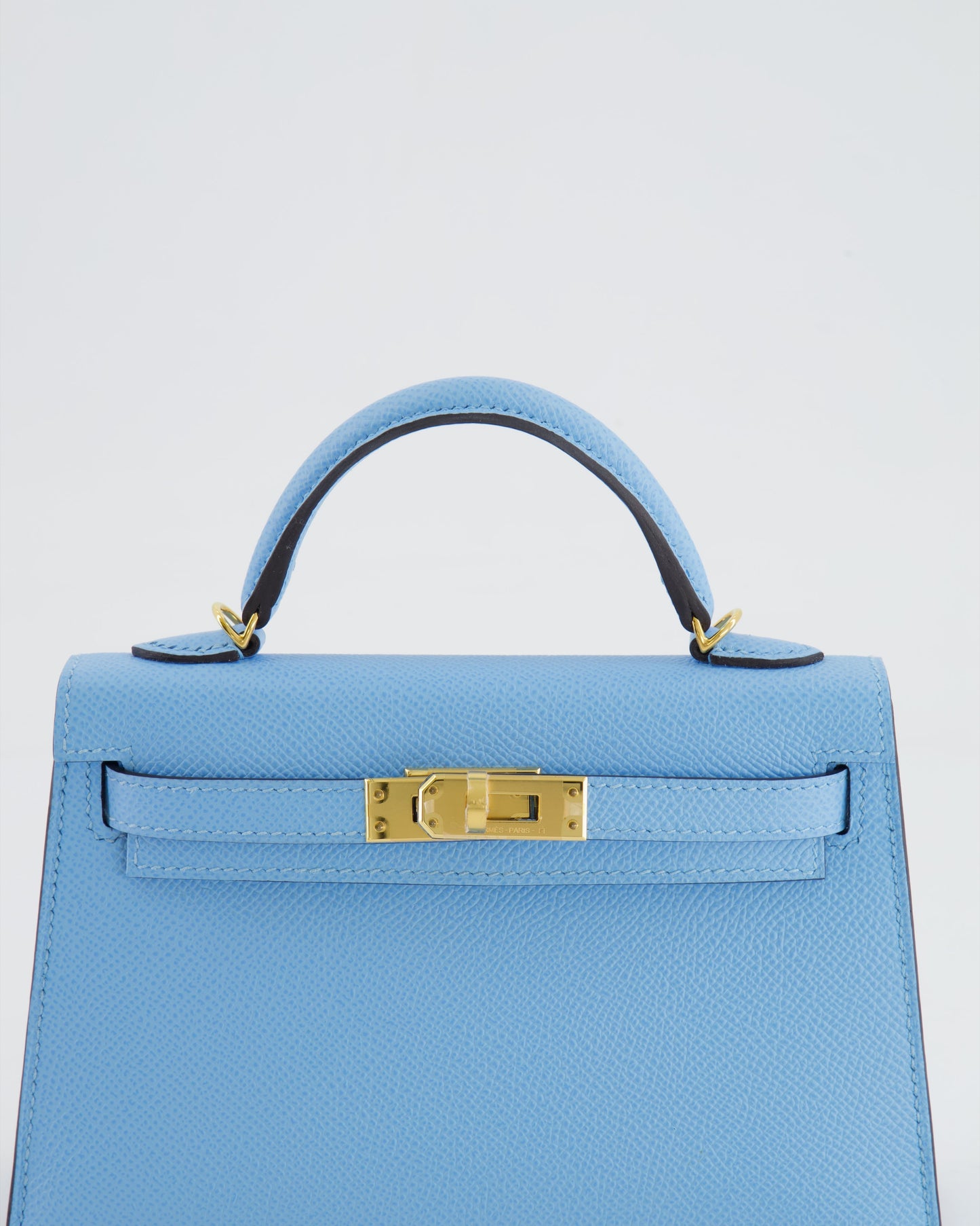 *HOT* Hermès Mini Kelly II 20cm Bag Bleu Celeste Epsom Leather with Gold Hardware