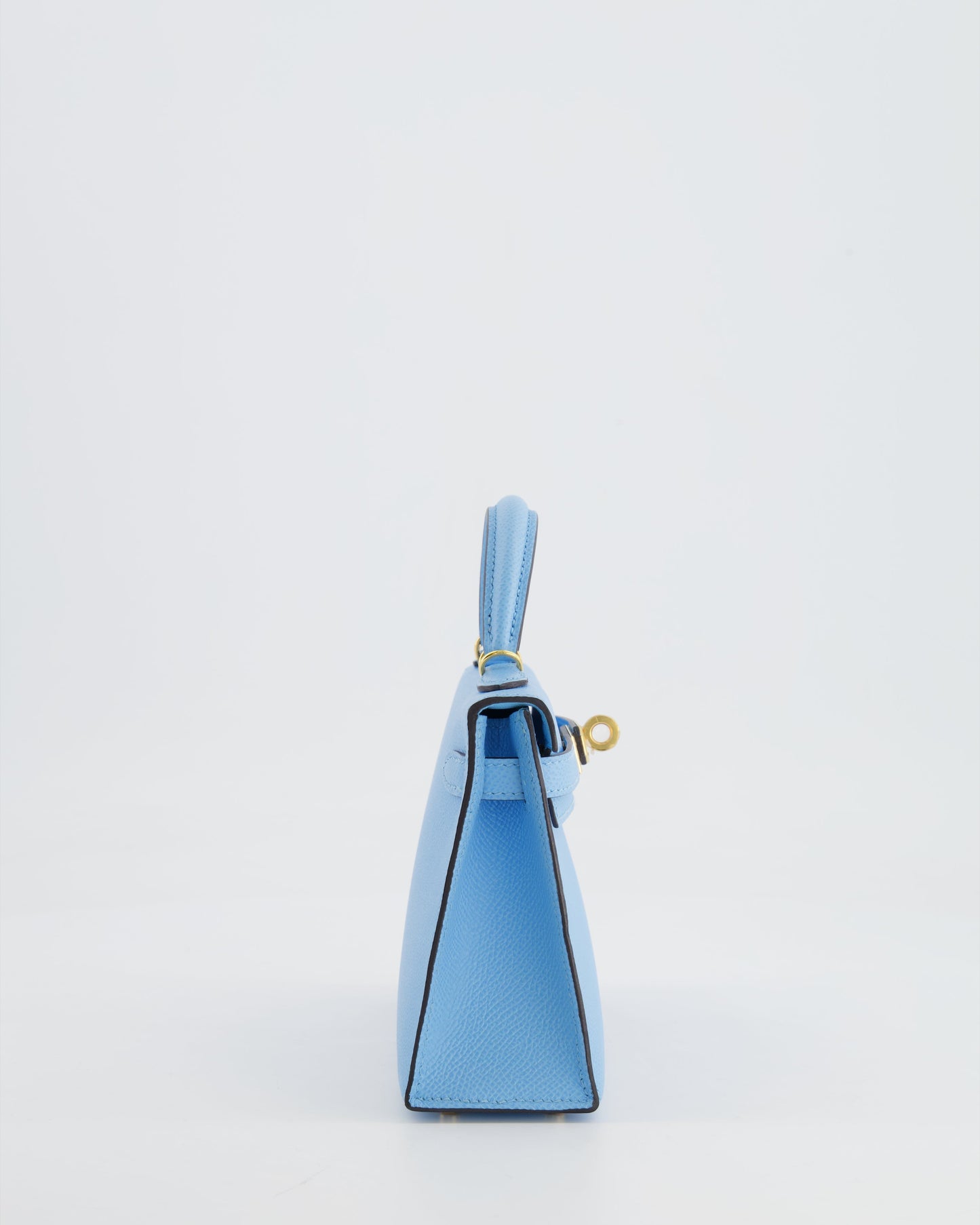 *HOT* Hermès Mini Kelly II 20cm Bag Bleu Celeste Epsom Leather with Gold Hardware