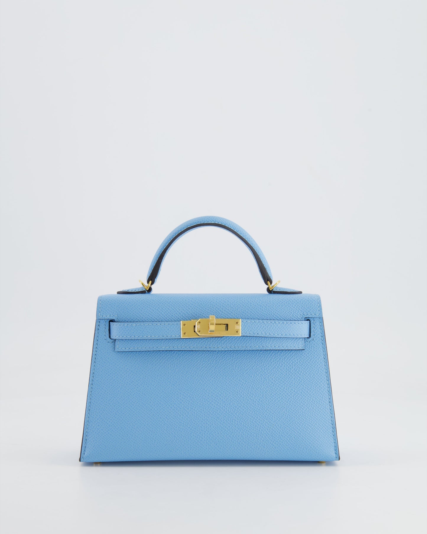 *HOT* Hermès Mini Kelly II 20cm Bag Bleu Celeste Epsom Leather with Gold Hardware