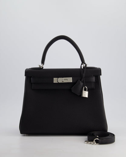 Hermès Kelly 28cm Retourne Bag in Black Togo Leather with Palladium Hardware