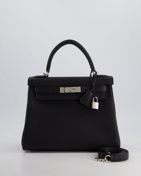 Hermès Kelly 28cm Retourne Bag in Black Togo Leather with Palladium Hardware