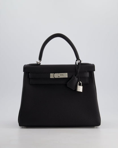 Hermès Kelly 28cm Retourne Bag in Black Togo Leather with Palladium Hardware