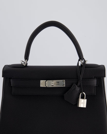 Hermès Kelly 28cm Retourne Bag in Black Togo Leather with Palladium Hardware