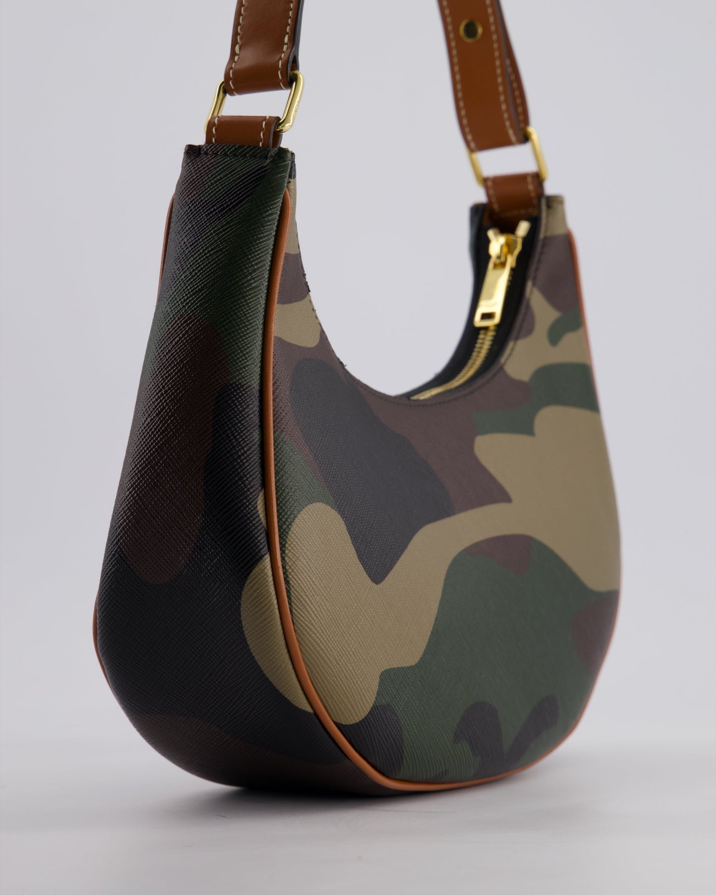Celine Khaki Camouflage Ava Bag with Gold Hardware Bag