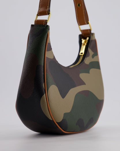 Celine Khaki Camouflage Ava Bag with Gold Hardware Bag