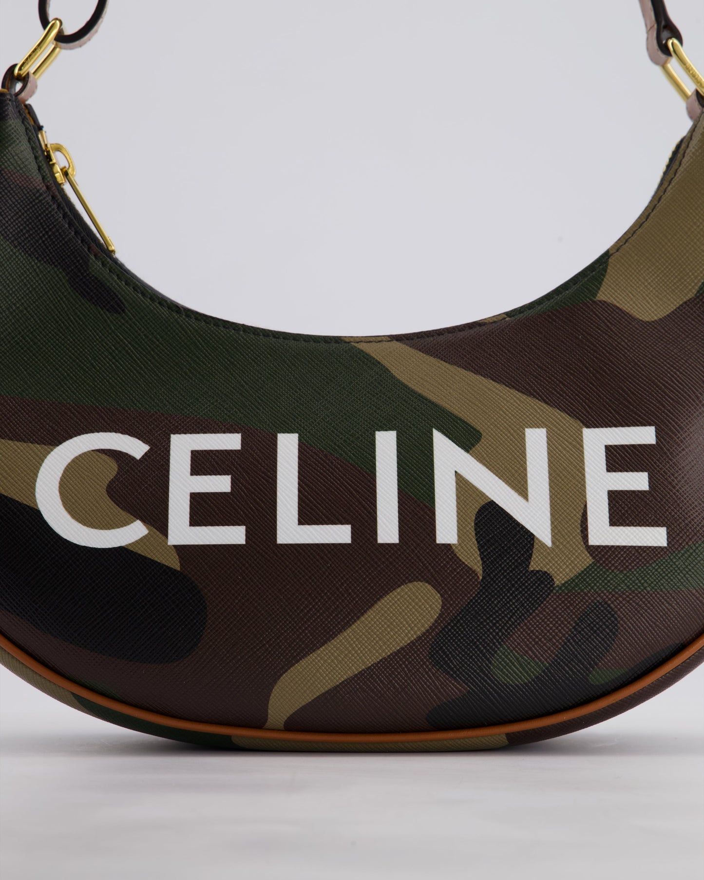 Celine Khaki Camouflage Ava Bag with Gold Hardware Bag
