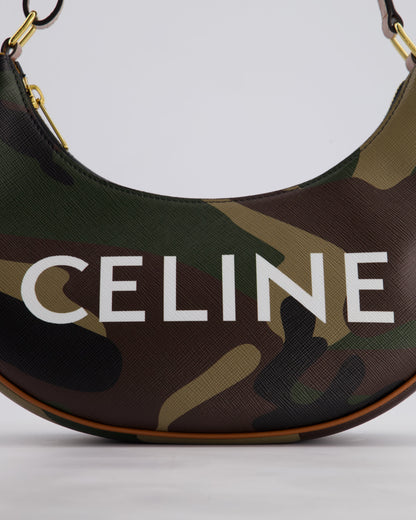 Celine Khaki Camouflage Ava Bag with Gold Hardware Bag
