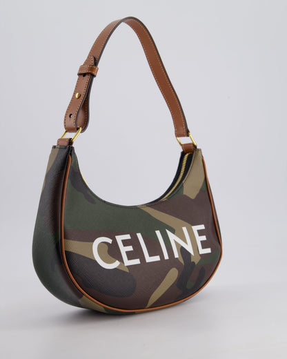 Celine Khaki Camouflage Ava Bag with Gold Hardware Bag