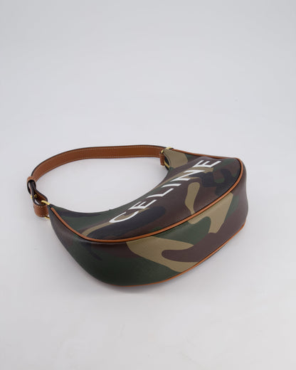 Celine Khaki Camouflage Ava Bag with Gold Hardware Bag