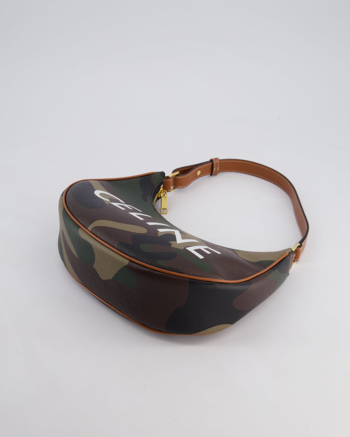 Celine Khaki Camouflage Ava Bag with Gold Hardware Bag