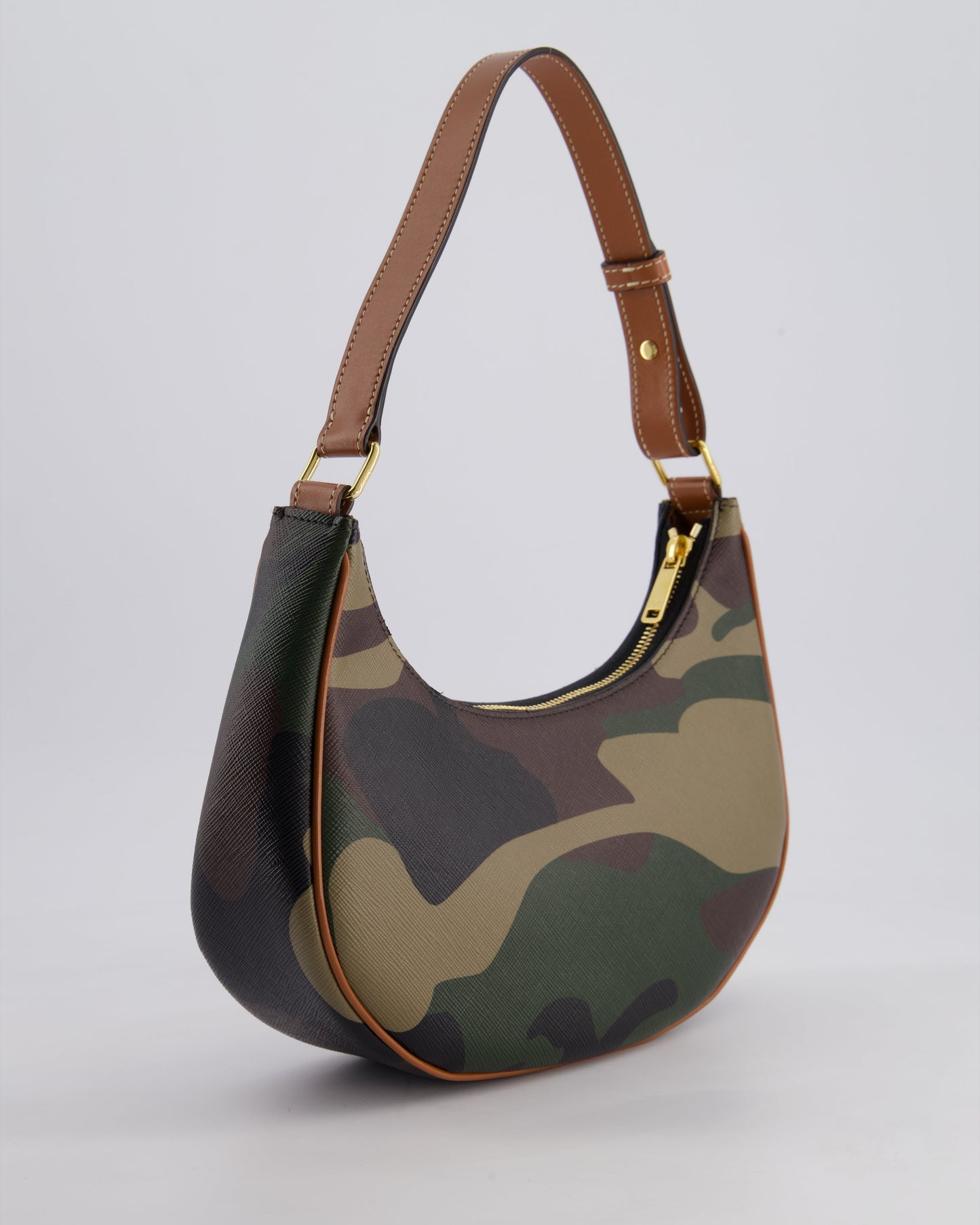 Celine Khaki Camouflage Ava Bag with Gold Hardware Bag