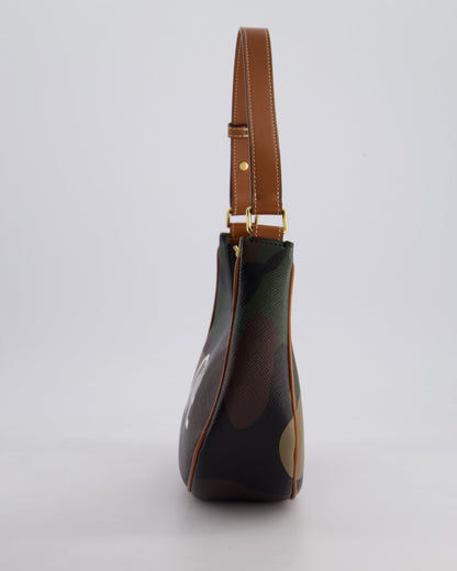 Celine Khaki Camouflage Ava Bag with Gold Hardware Bag