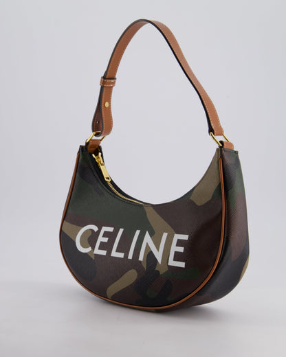 Celine Khaki Camouflage Ava Bag with Gold Hardware Bag