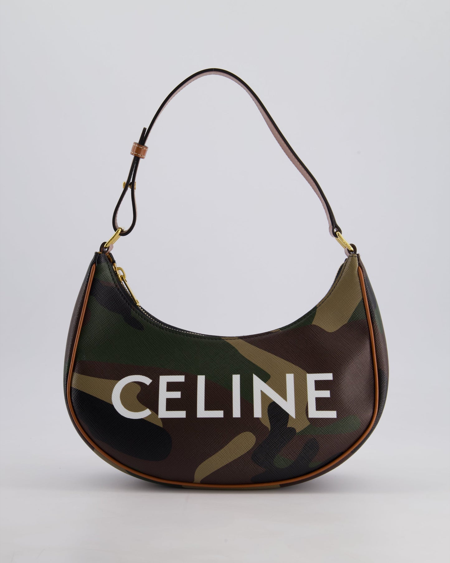 Celine Khaki Camouflage Ava Bag with Gold Hardware Bag