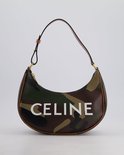Celine Khaki Camouflage Ava Bag with Gold Hardware Bag