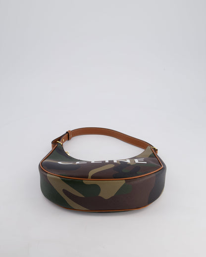 Celine Khaki Camouflage Ava Bag with Gold Hardware Bag