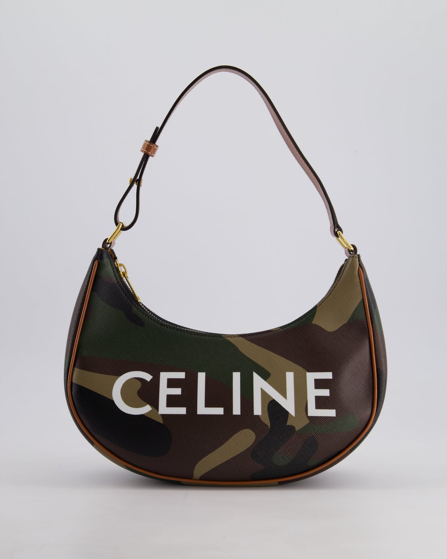 Celine Khaki Camouflage Ava Bag with Gold Hardware Bag