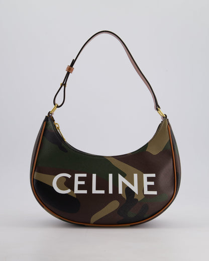 Celine Khaki Camouflage Ava Bag with Gold Hardware Bag