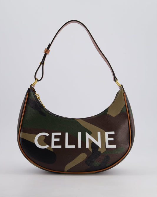 Celine Khaki Camouflage Ava Bag with Gold Hardware Bag
