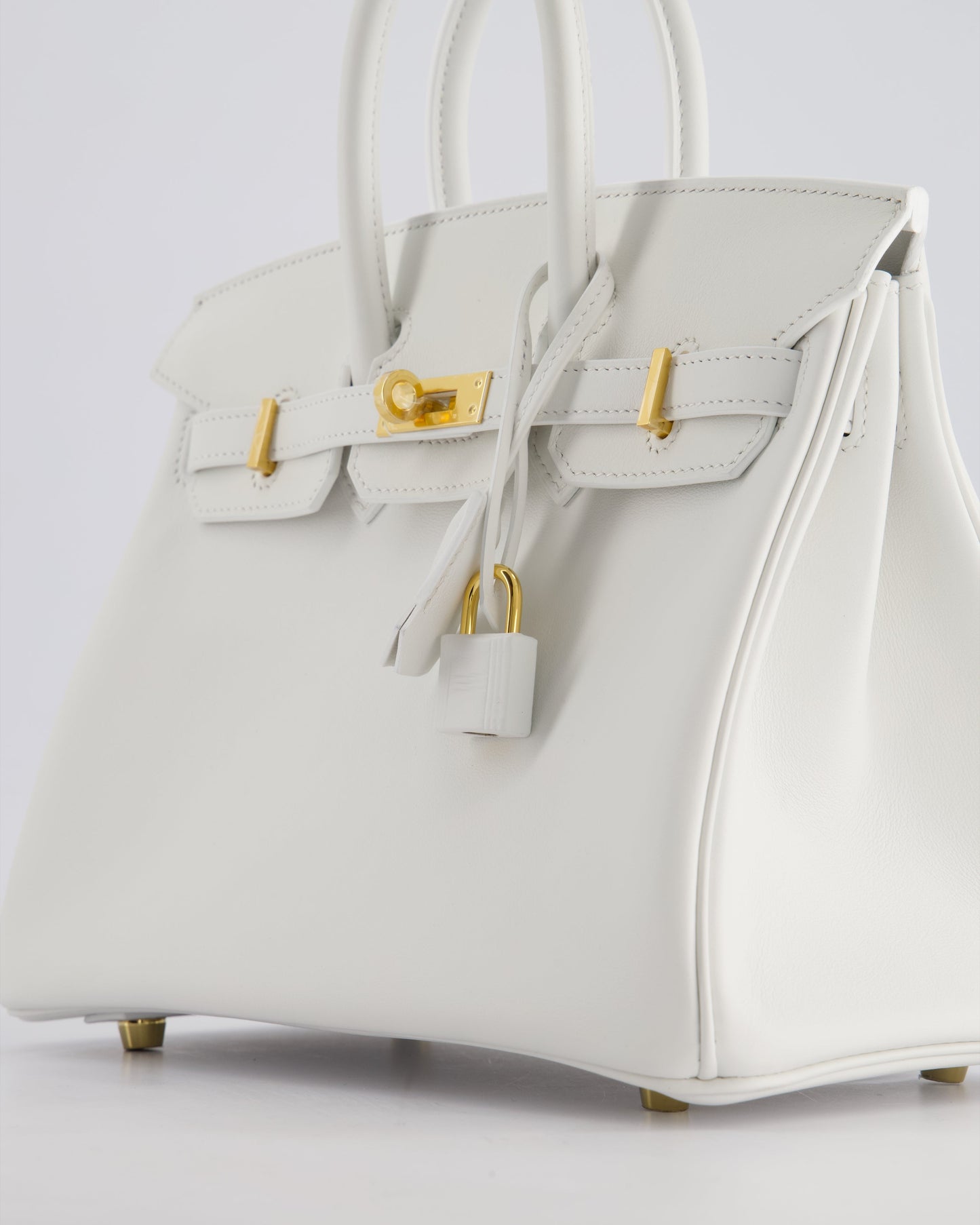 Hermès Birkin 25cm Bag in New White Swift Leather with Gold Hardware
