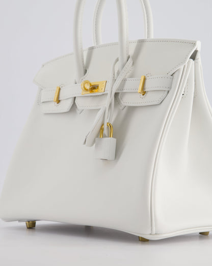 Hermès Birkin 25cm Bag in New White Swift Leather with Gold Hardware