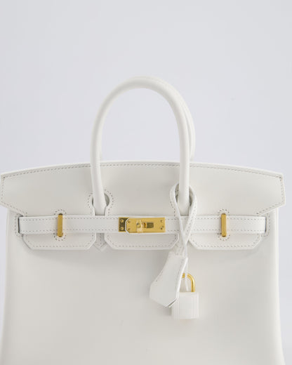 Hermès Birkin 25cm Bag in New White Swift Leather with Gold Hardware