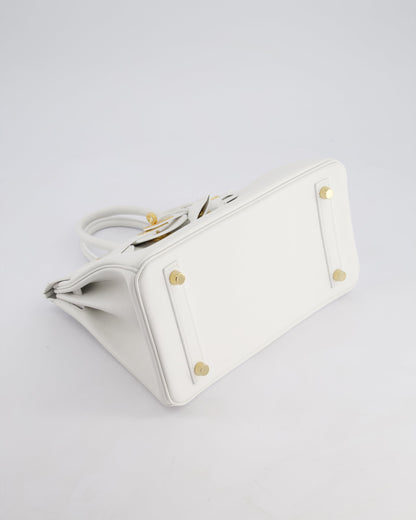 Hermès Birkin 25cm Bag in New White Swift Leather with Gold Hardware