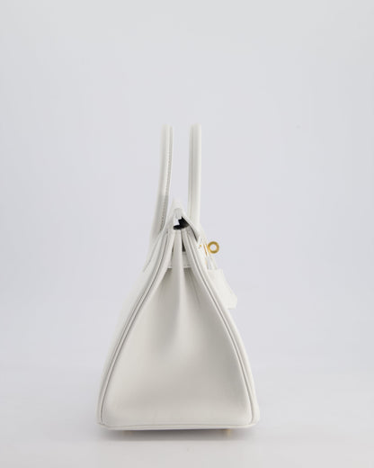 Hermès Birkin 25cm Bag in New White Swift Leather with Gold Hardware