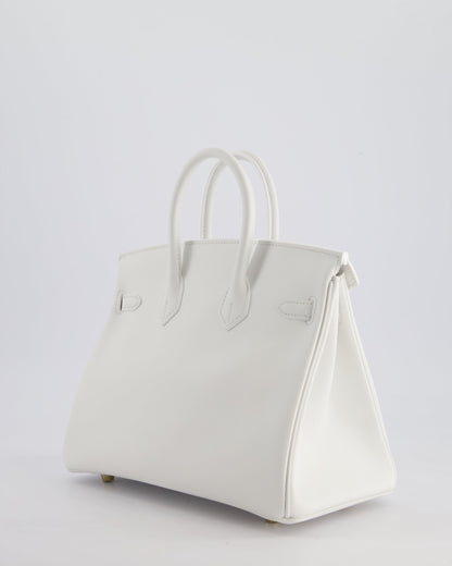 Hermès Birkin 25cm Bag in New White Swift Leather with Gold Hardware